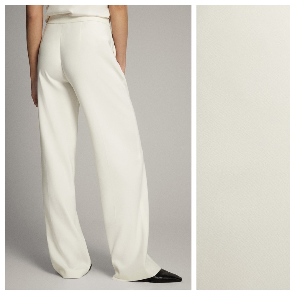 NWT. Massimo Dutti White Trousers Size 10 - Picture 2 of 11
